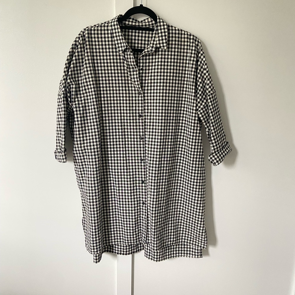 Zara Trafaluc Gingham Shirtdress